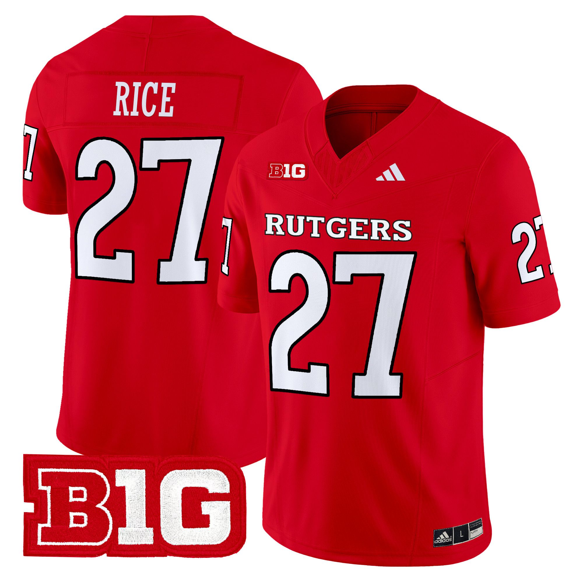 Men Rutgers Scarlet Knights #27 Rice Red 2024 Vapor Limited NCAA Jersey style 1